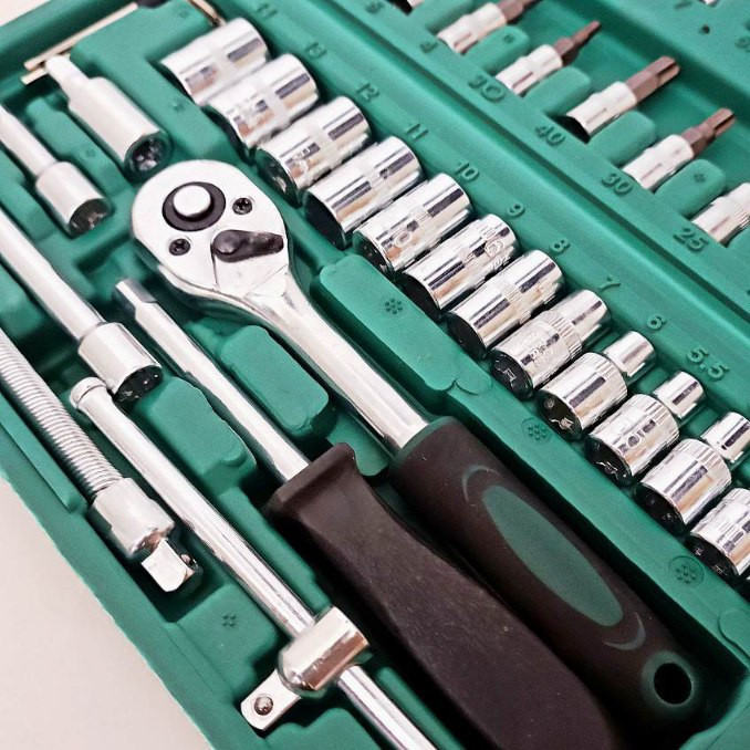 آچار بکس کد s113 مجموعه 46 عددی فولاد کروم وانادیوم اصلی