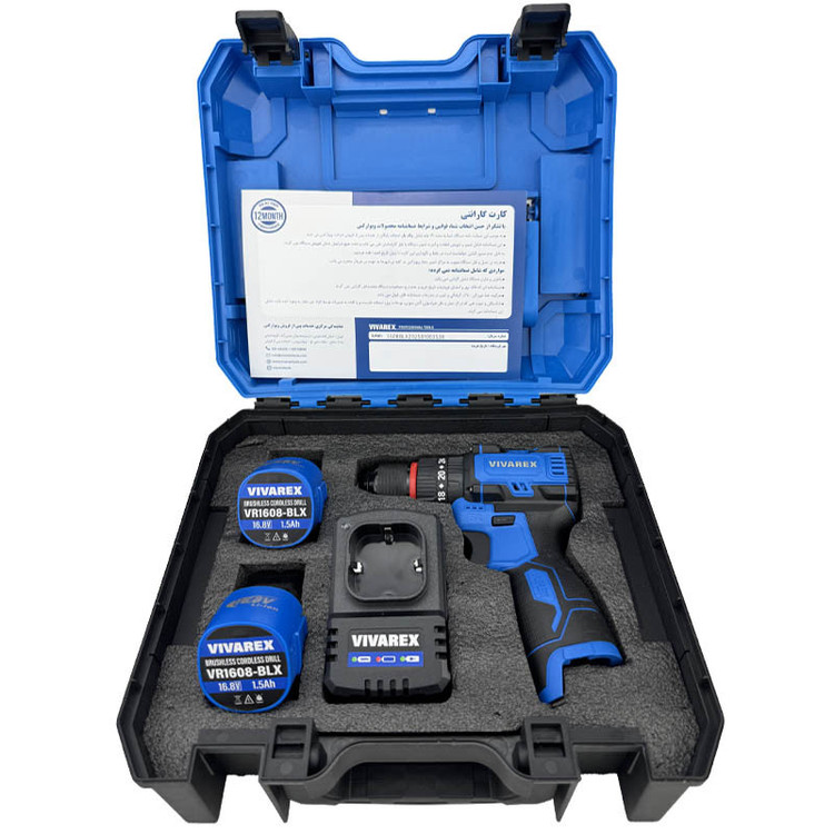 پیچ گوشتی شارژی ویوارکس مدل VR1608 BLX پک پلمپ اصلی اورجینال کیفیت صنعتی